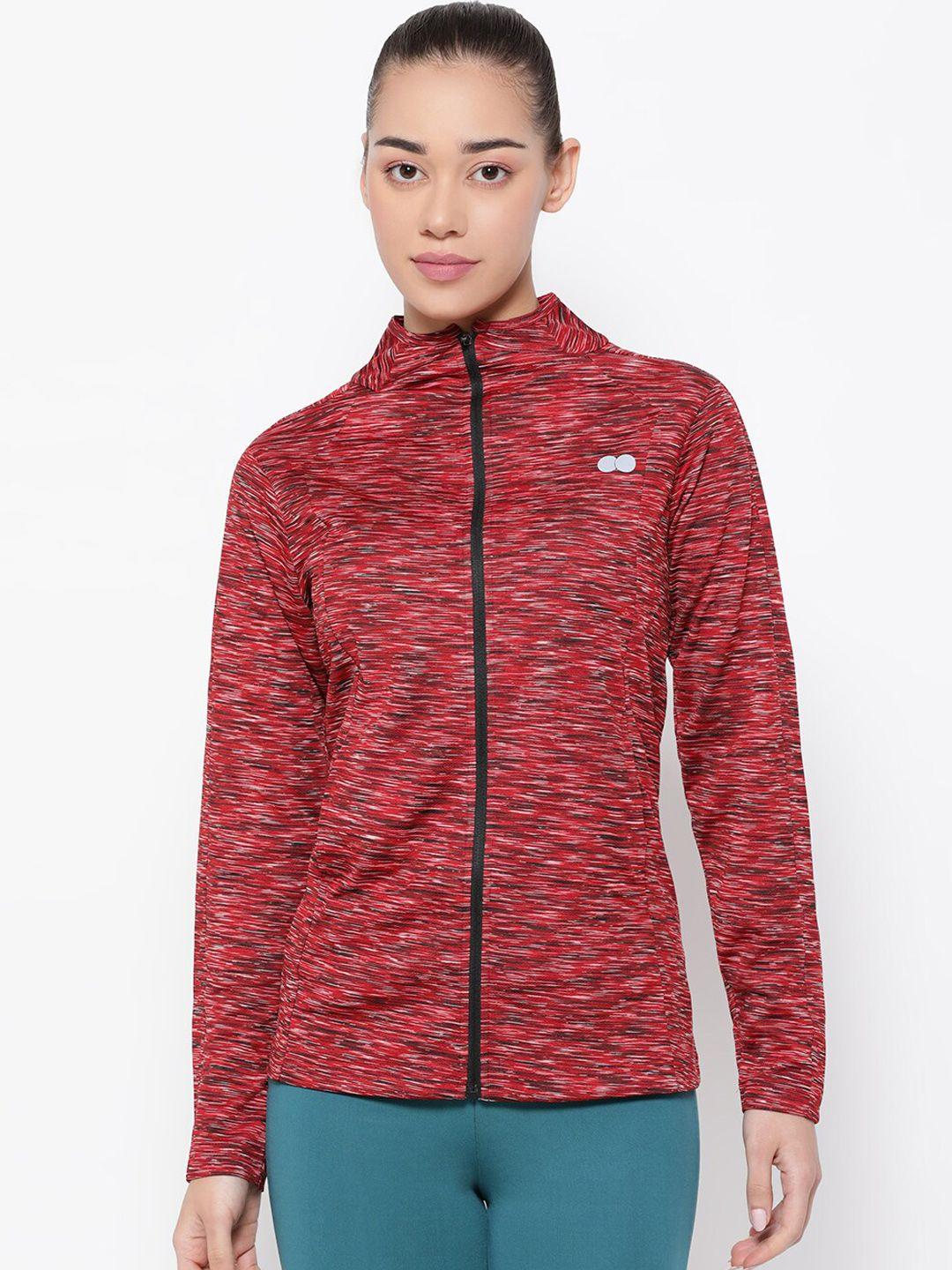 clovia maroon lightweight anti odour longline sporty jacket
