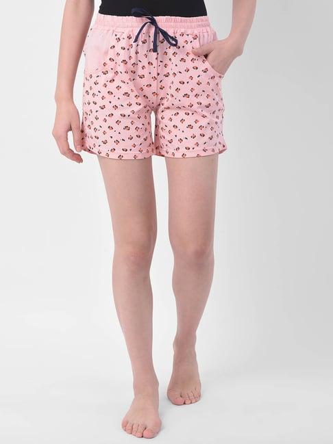 clovia peach printed shorts