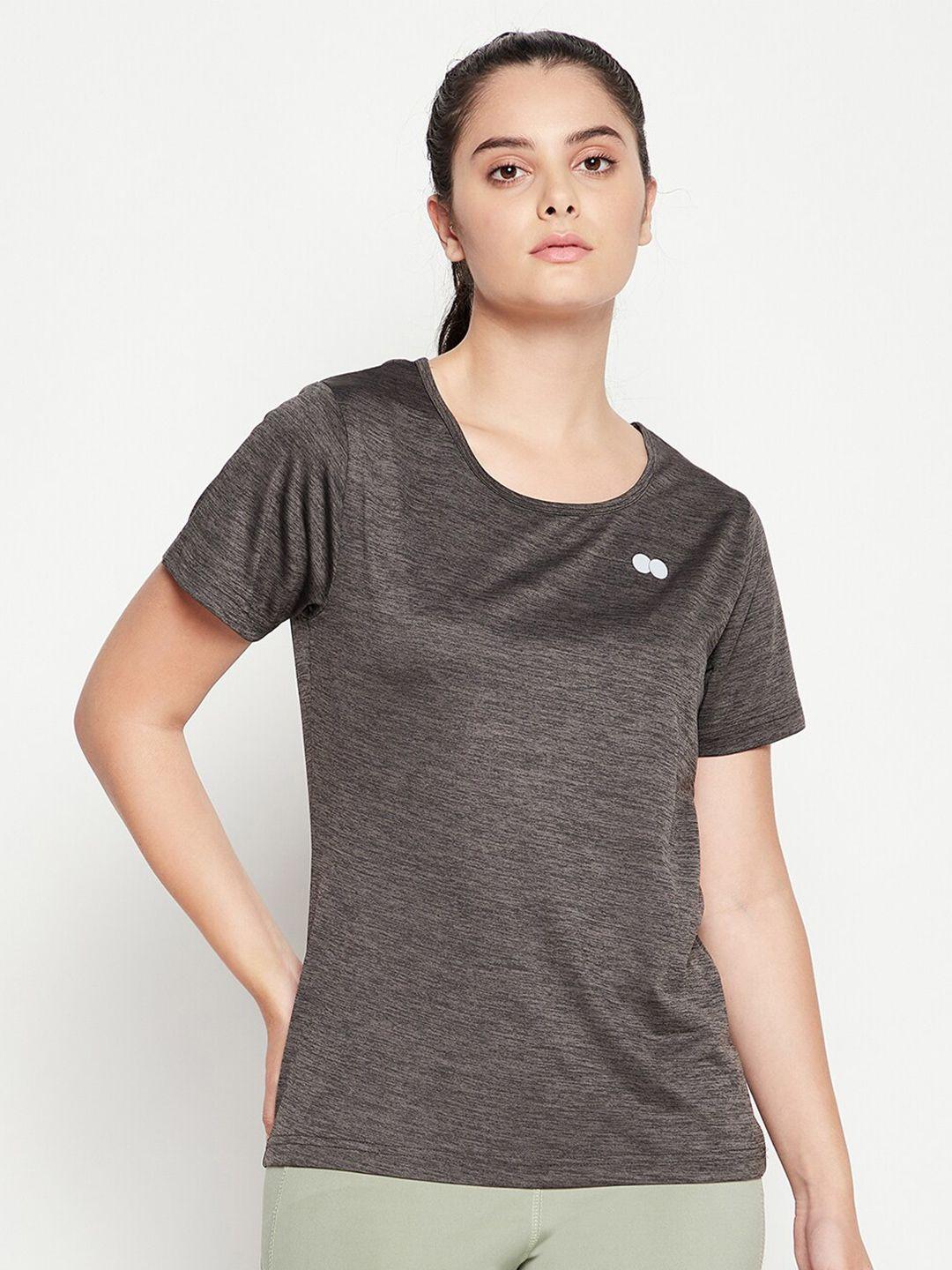 clovia women grey slim fit t-shirt