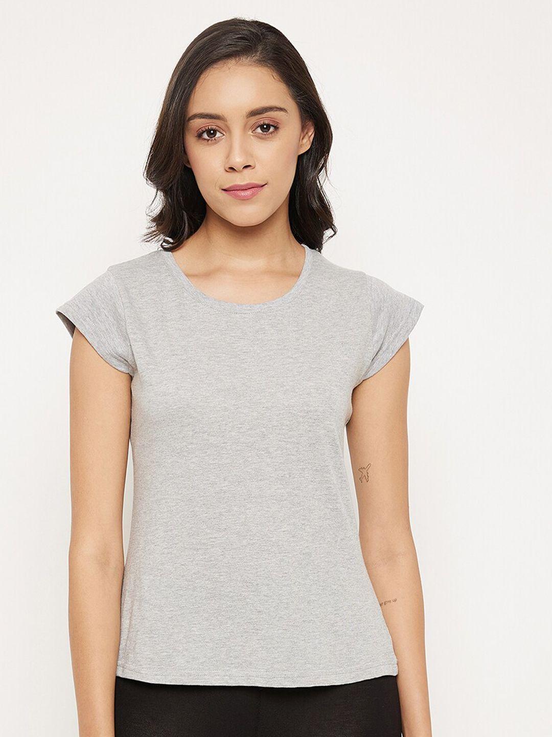 clovia women grey t-shirt