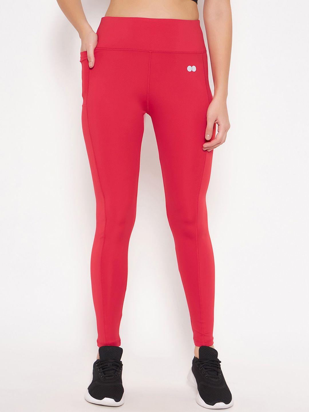 clovia-women-red-high-rise-slim-fit-rapid-dry-ankle-length-active-gym-tights