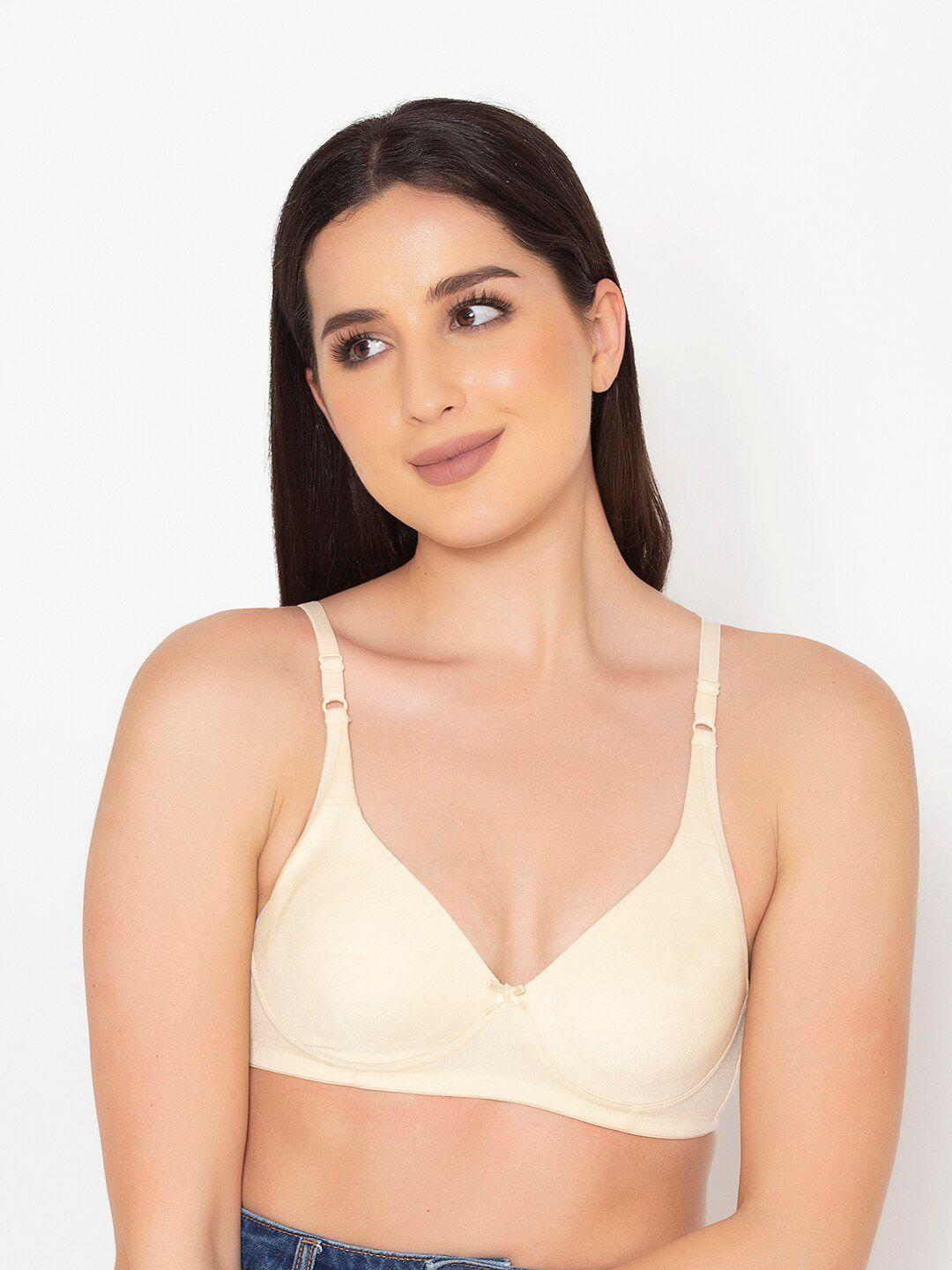 clovia beige non-padded non-wired full coverage t-shirt bra br0636p2432b