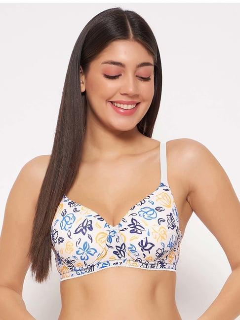 clovia beige printed under-wired full coverage t-shirt bra