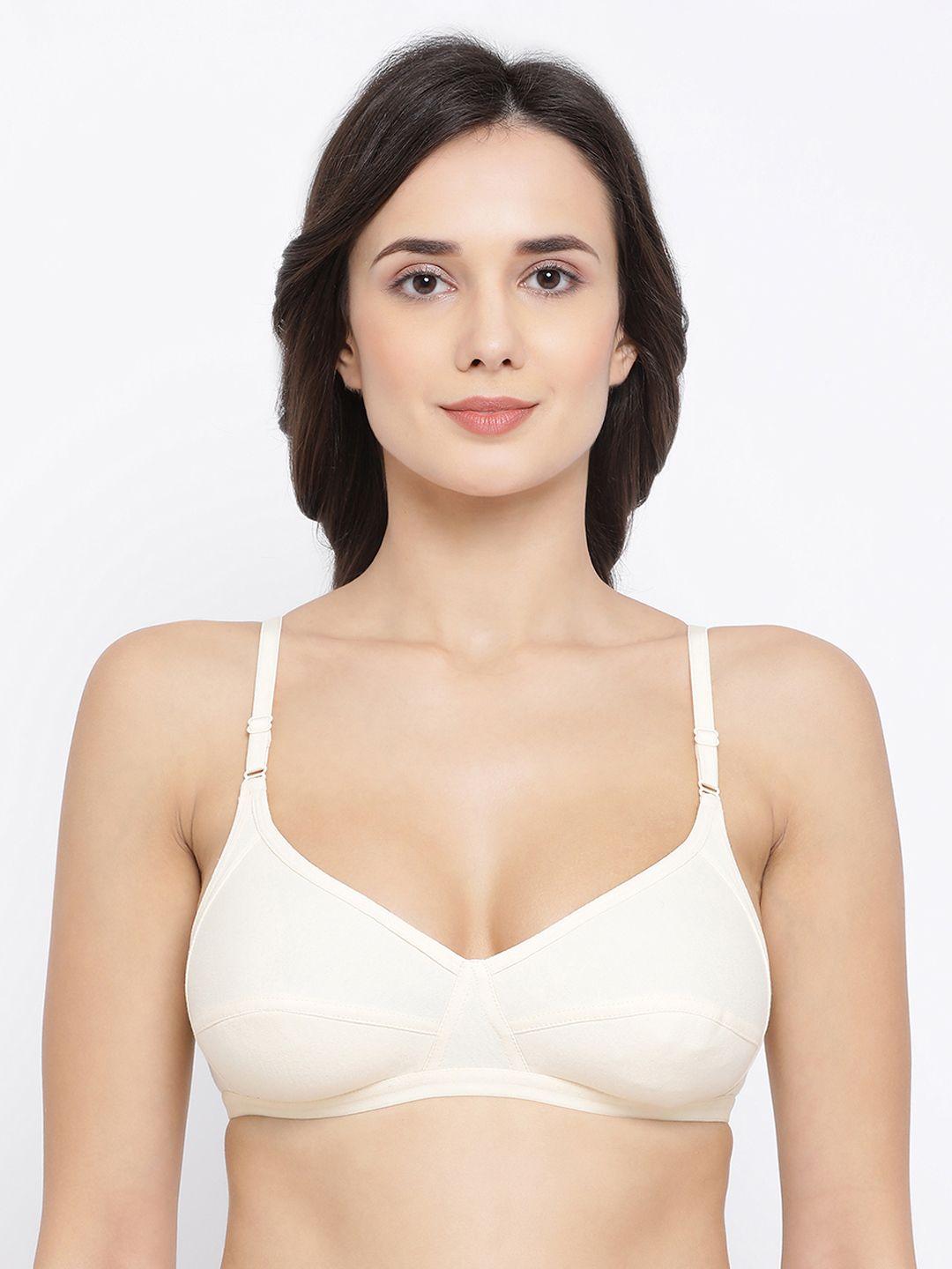 clovia beige solid cotton non-padded full cup bra br1953p2432