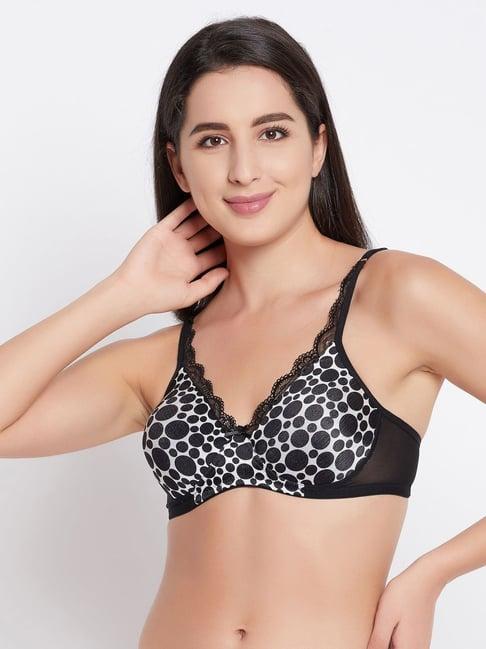 clovia black & white polka dots t-shirt bra