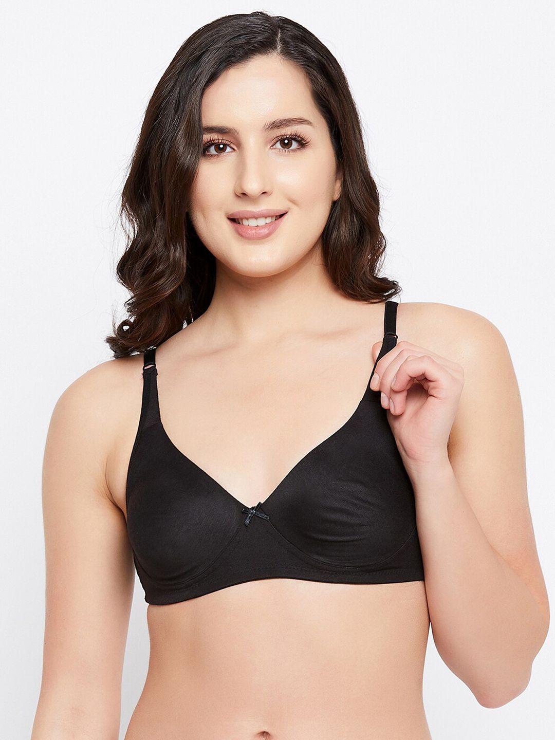 clovia black cotton t-shirt bra