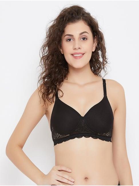 clovia black non wired padded t-shirt bra