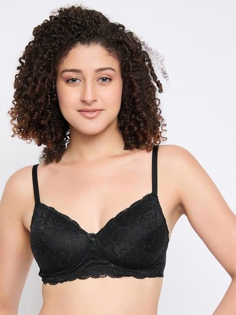 clovia black self pattern everyday bra