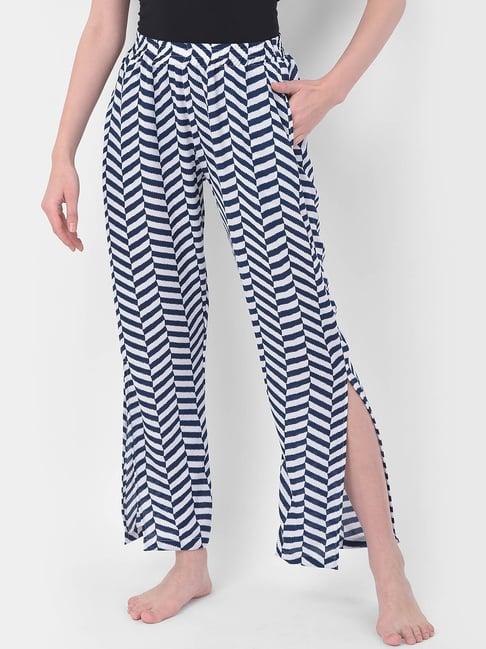 clovia blue & white striped pyjamas