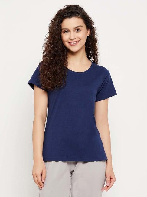 clovia blue cotton t-shirt