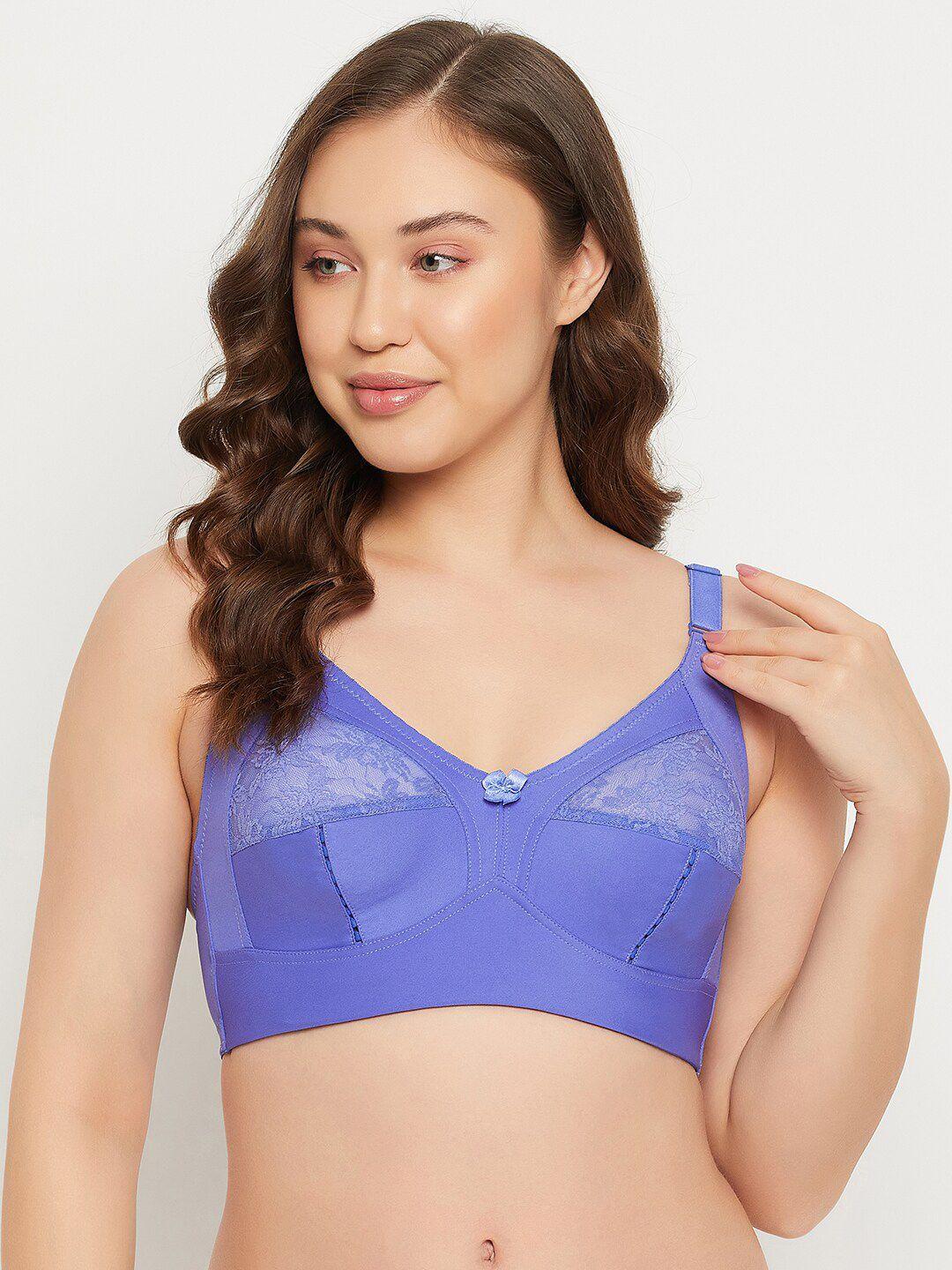 clovia blue floral full coverage cotton everyday bra