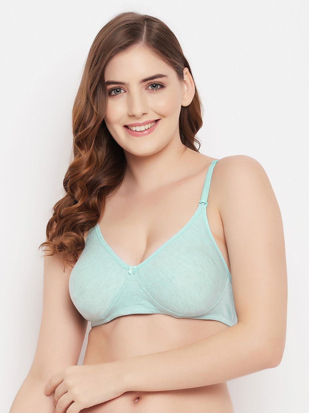 clovia blue lightly padded t-shirt bra