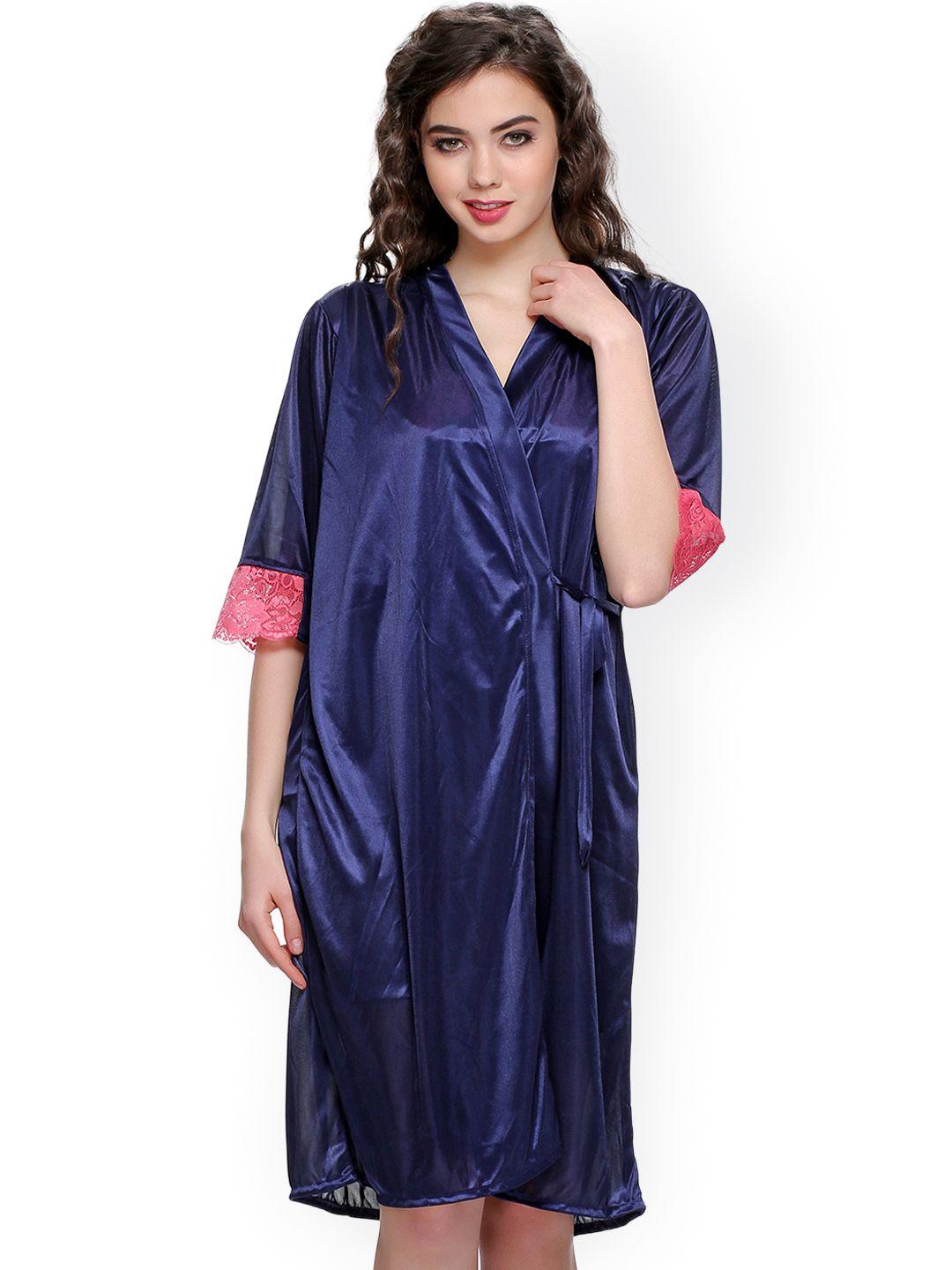 clovia blue nightdress set nsm294g08o