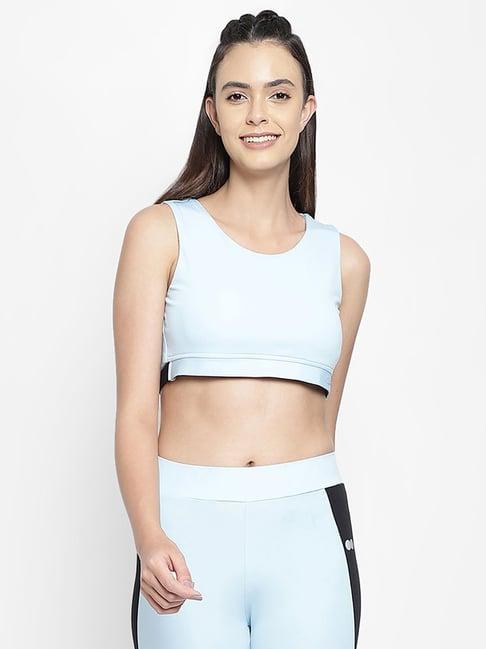 clovia blue regular fit crop top