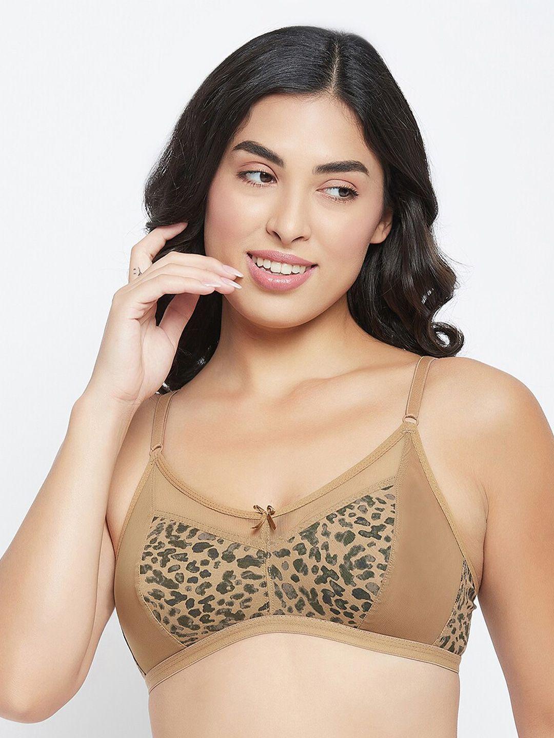 clovia brown abstract printed everyday bra