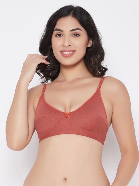 clovia brown non wired non padded full coverage bra