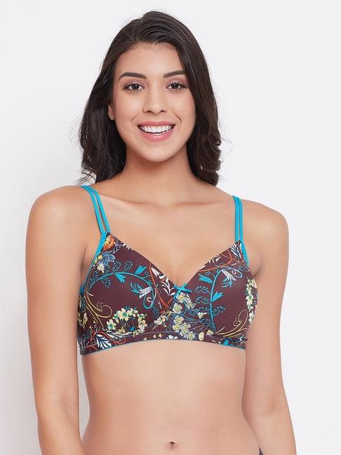 clovia brown non wired padded t-shirt bra