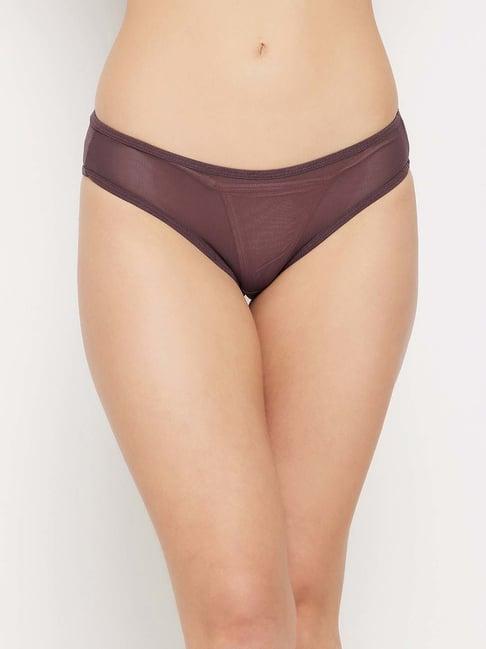 clovia brown plain bikini panty