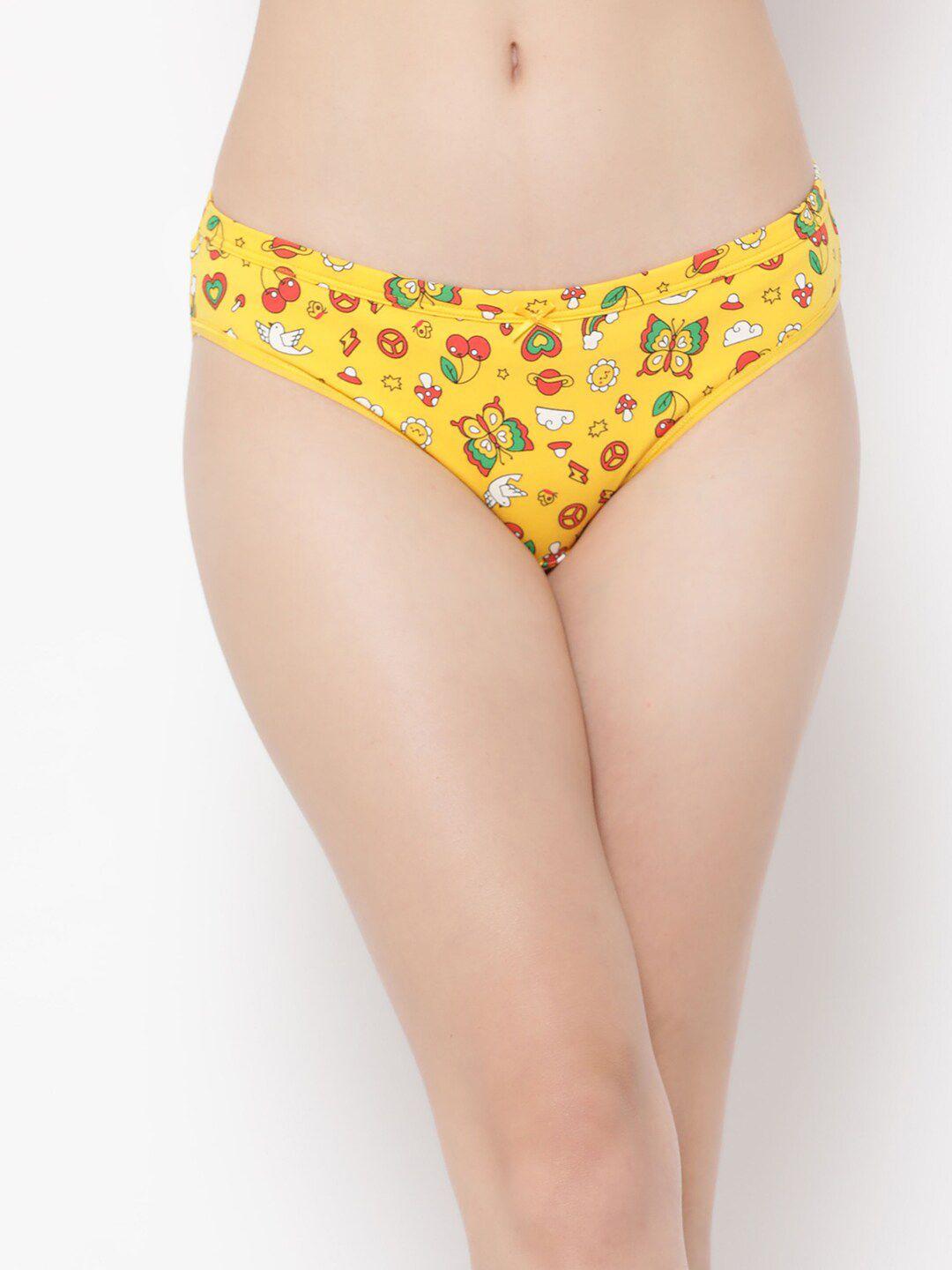 clovia conversational printed low-rise pure cotton bikini briefs