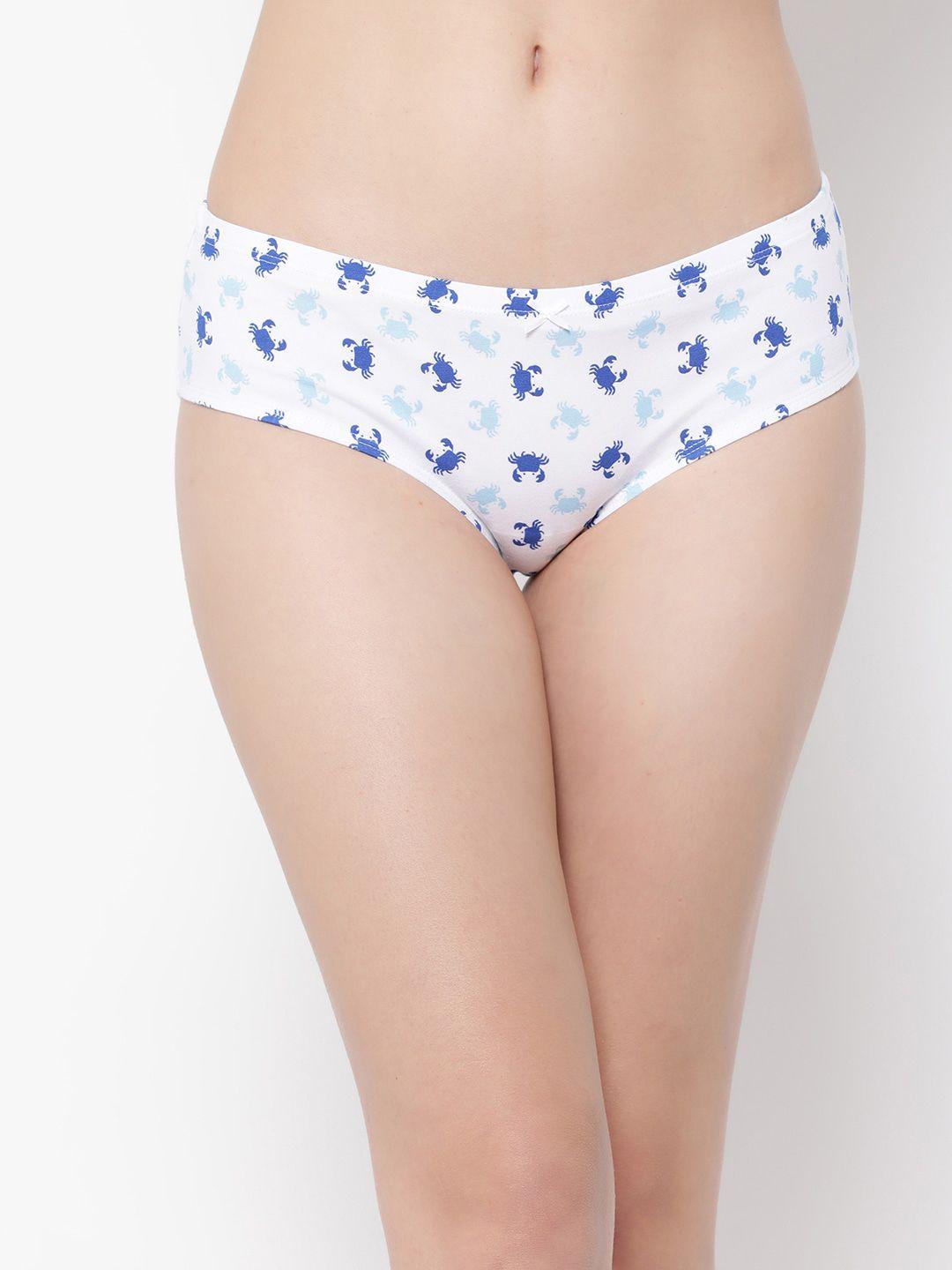 clovia conversational printed pure cotton hipster briefs