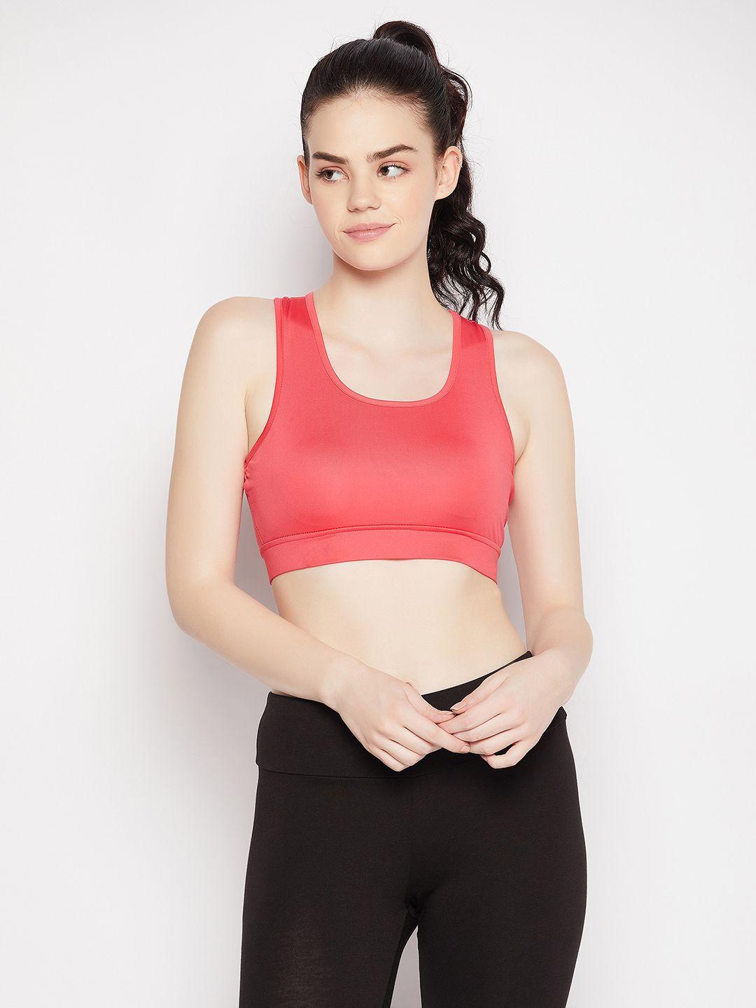 clovia coral lightly padded sports bra