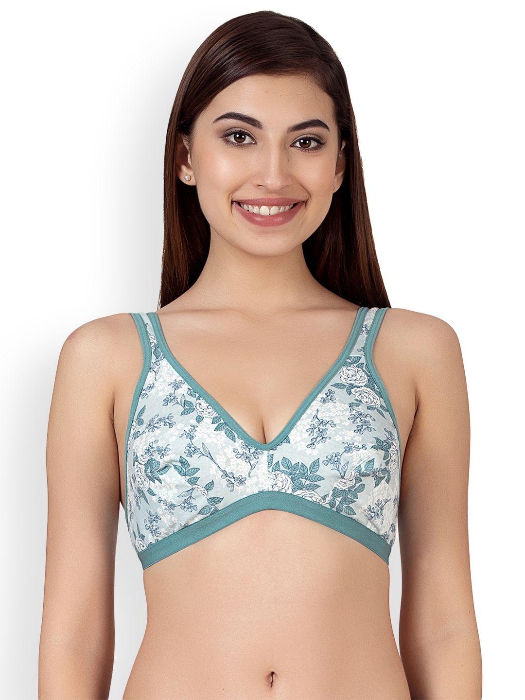 clovia cotton non-padded non-wired floral print bra