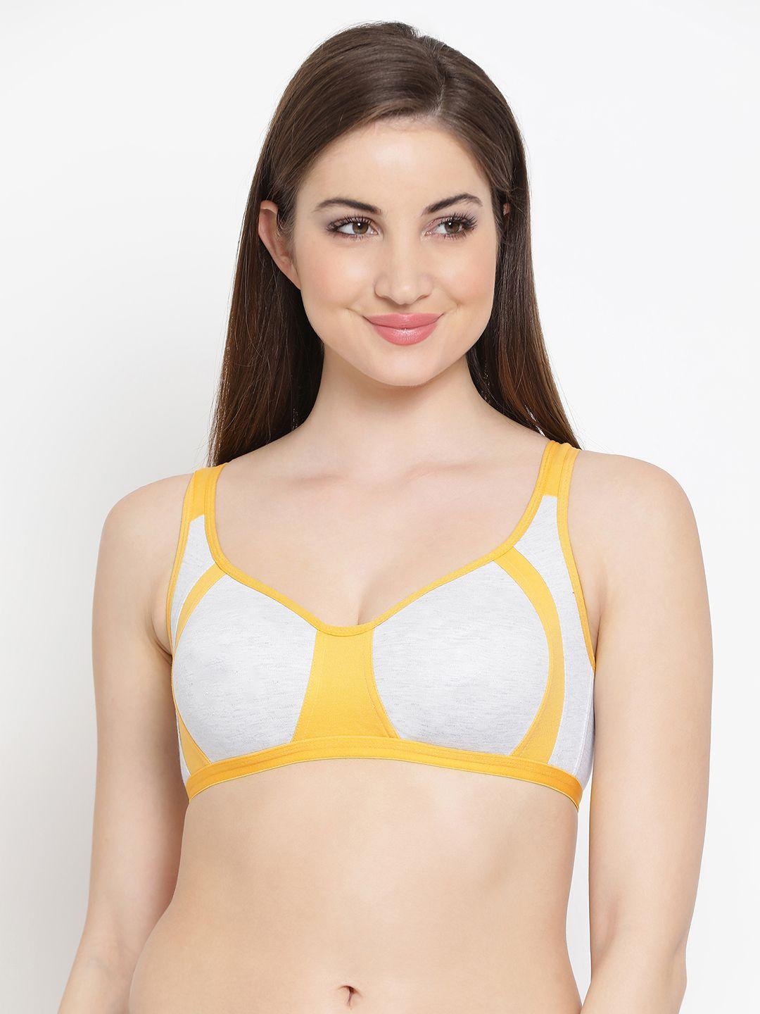 clovia cotton non-padded non-wired full cup bra -yellow