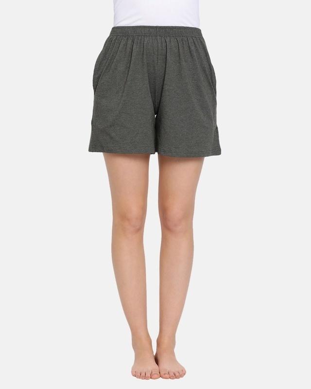 clovia cotton rich boxer shorts in grey