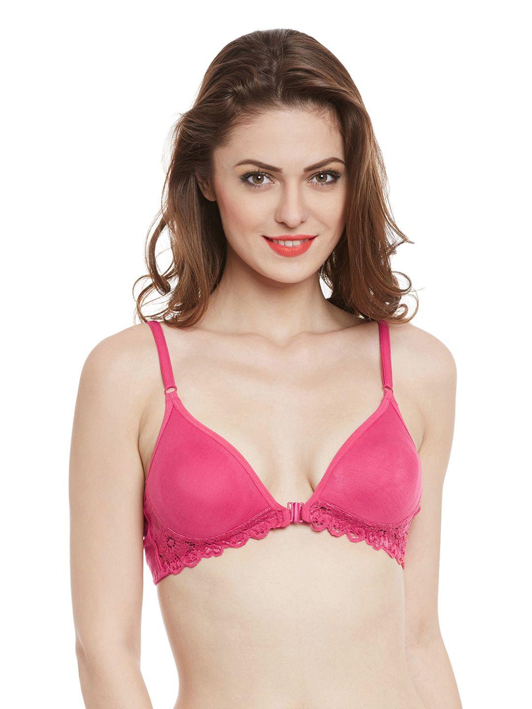 clovia cotton rich non-padded front open bra