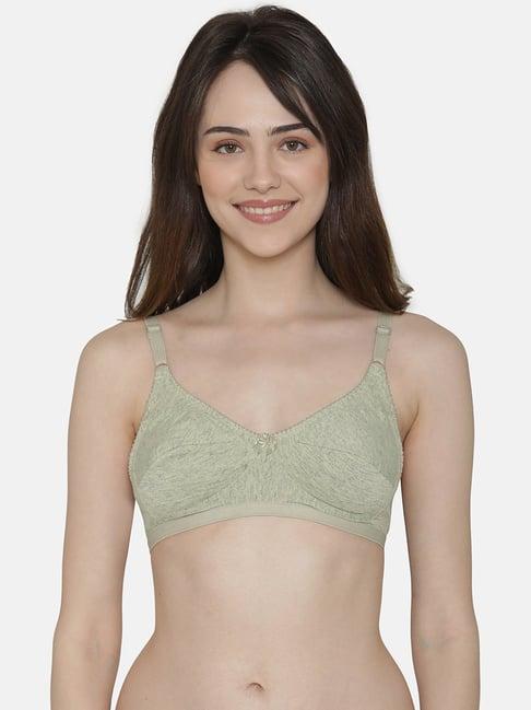 clovia green non wired non padded full coverage bra