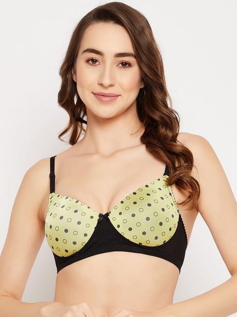 clovia green polka dots t-shirt bra