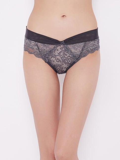 clovia grey lace bikini panty