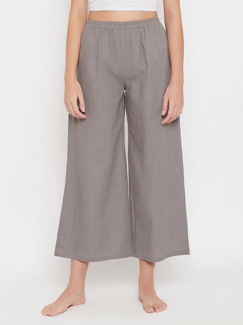 clovia grey textured pyjamas