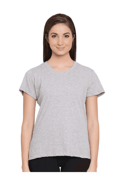 clovia grey textured t-shirt