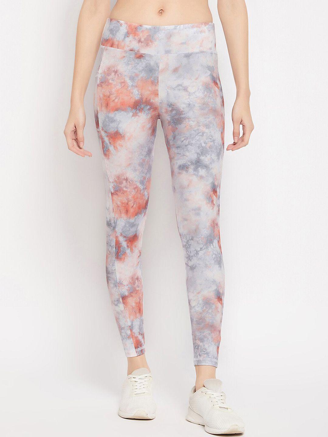 clovia grey tie & dye high-rise tights