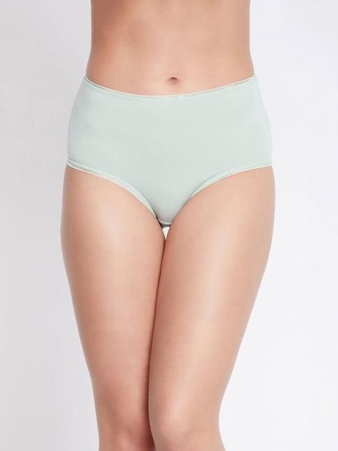 clovia high waist hipster panty in pista green - cotton