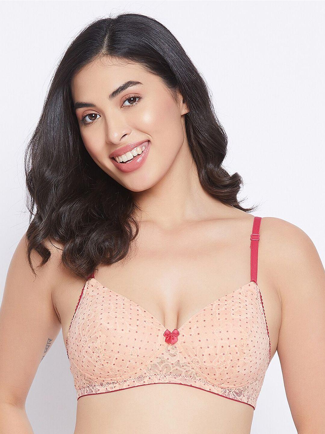 clovia lightly padded geometric printed bra