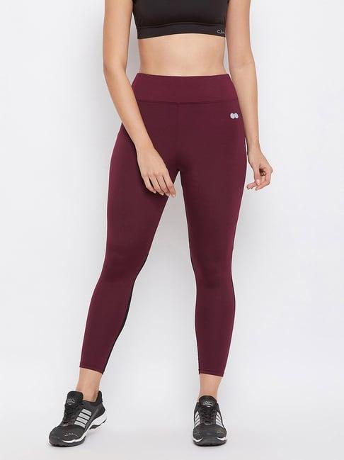 clovia maroon slim fit tights