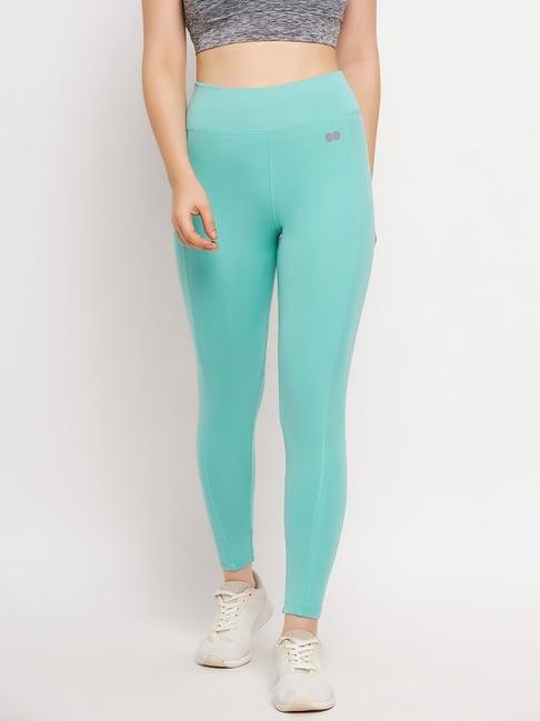 clovia mint green high rise active tights