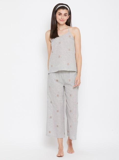 clovia multicolor checks top with pyjama set