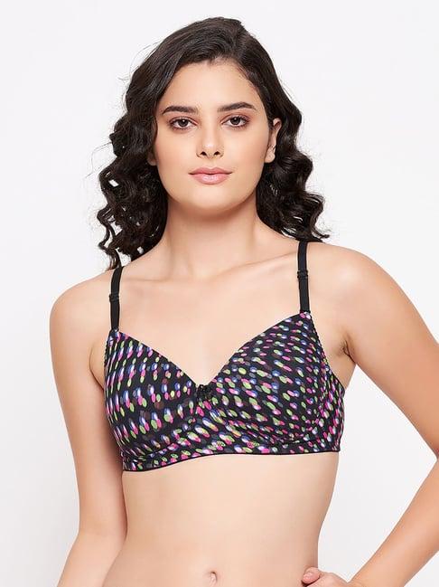 clovia multicolor printed non wired padded t-shirt bra