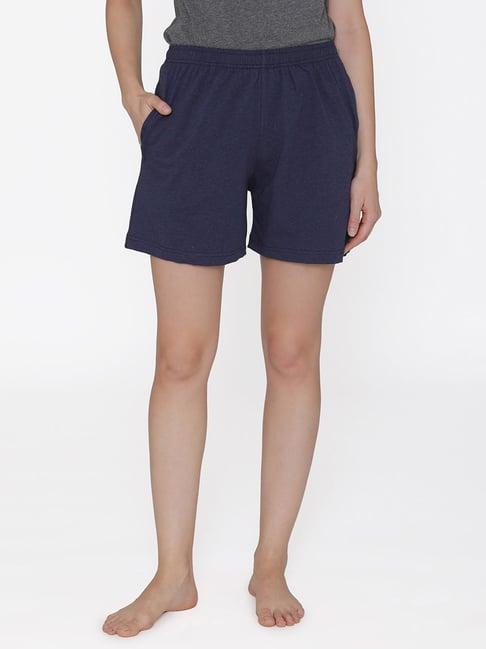 clovia navy cotton shorts