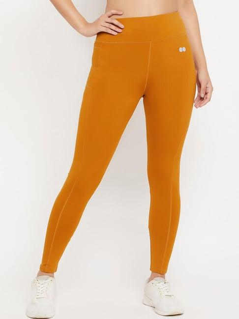 clovia orange high rise sports tights