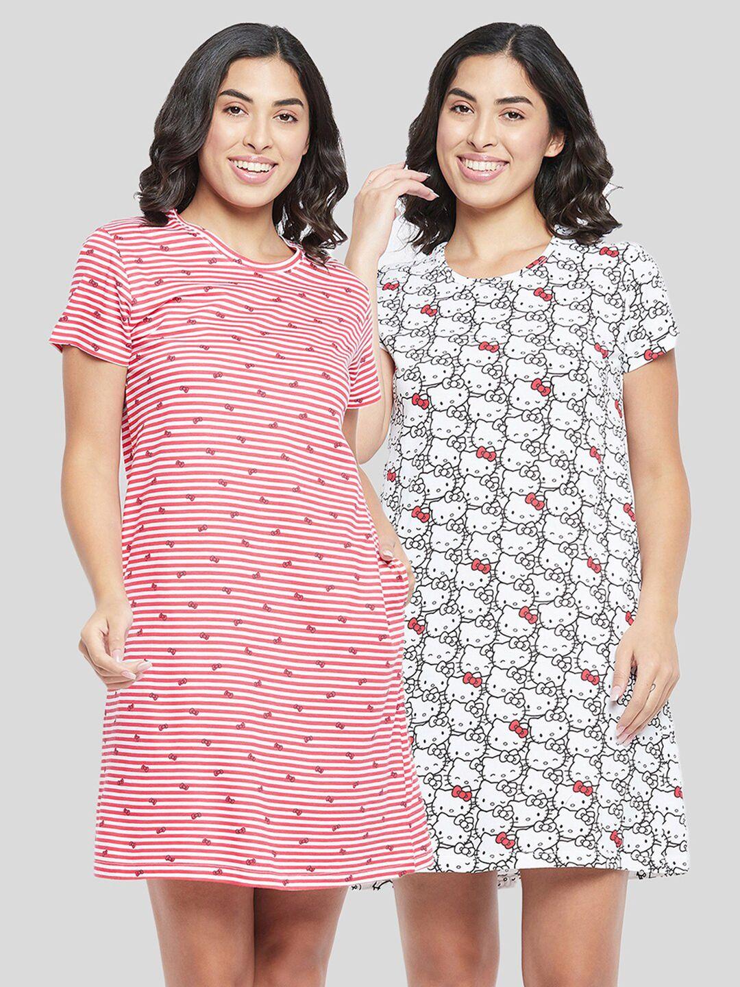 clovia pack of 2 printed nightdress