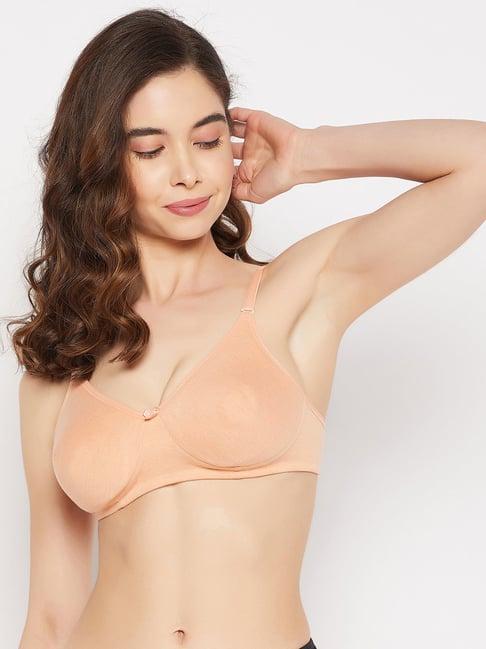 clovia peach full coverage non-wired t-shirt bra