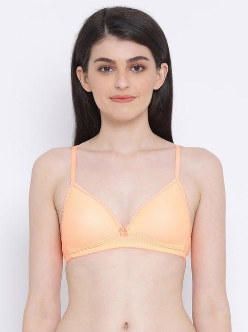 clovia peach non wired padded plunge bra