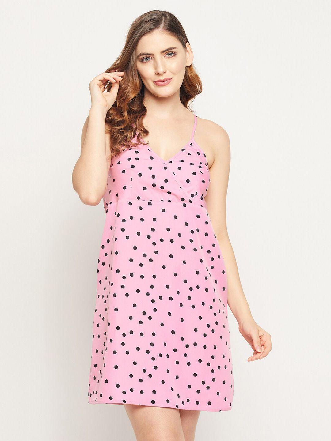 clovia pink crepe dress