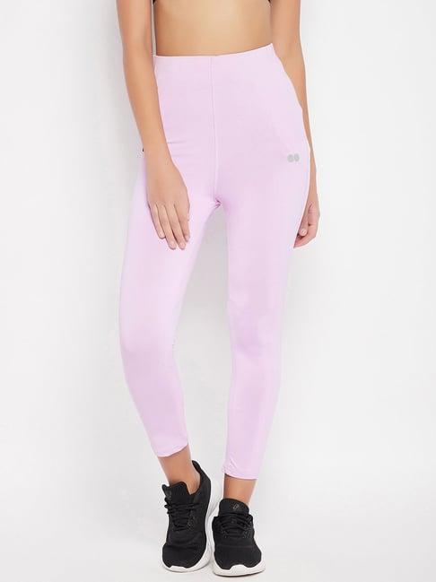 clovia pink slim fit high rise tights