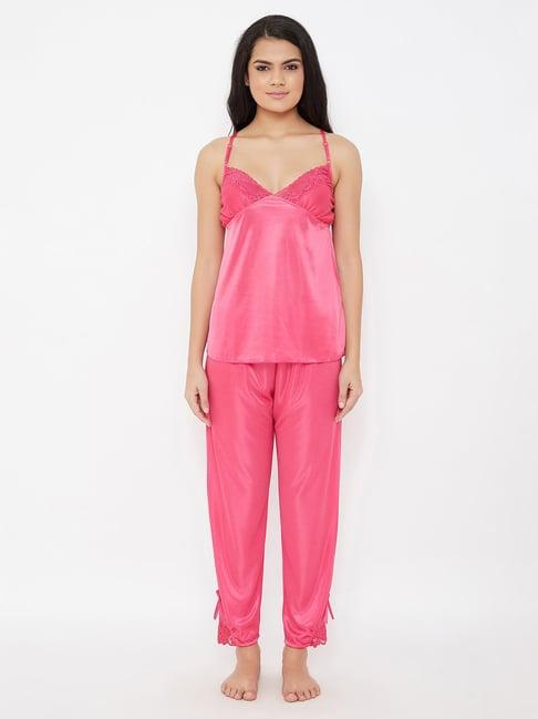 clovia pink top & pyjama set