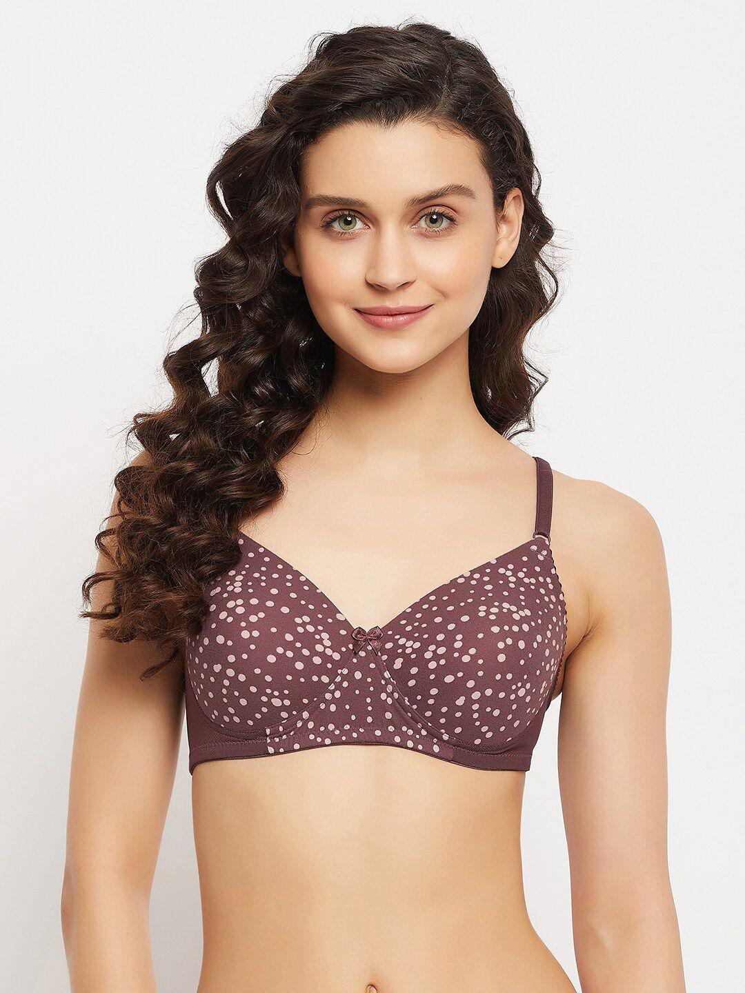 clovia printed lightly padded t-shirt bra